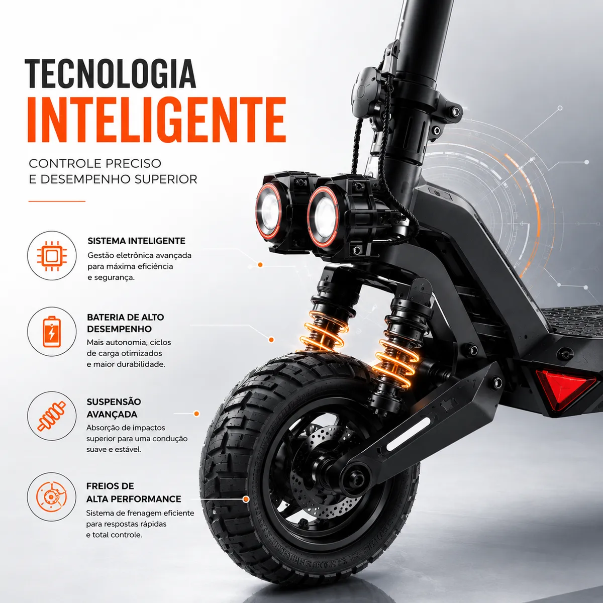 Intel Cross Pro | Patinete Elétrico Off-Road | Mais Potência e Liberdade - 4