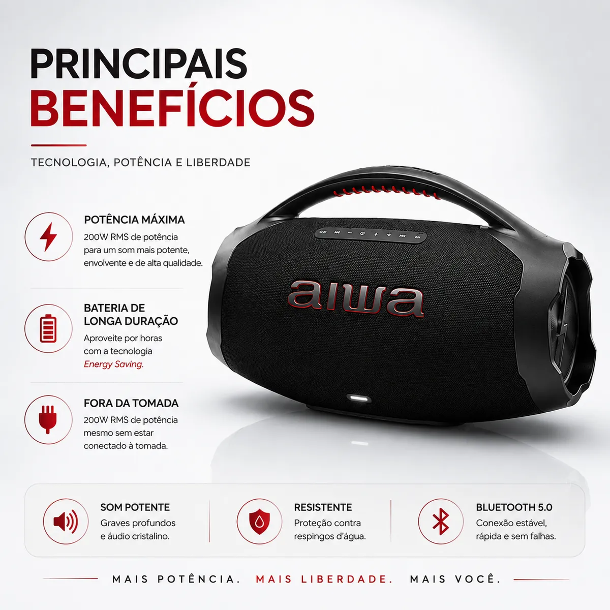 AIWA | Caixa de Som Bluetooth | Som Potente em Qualquer Lugar - 2