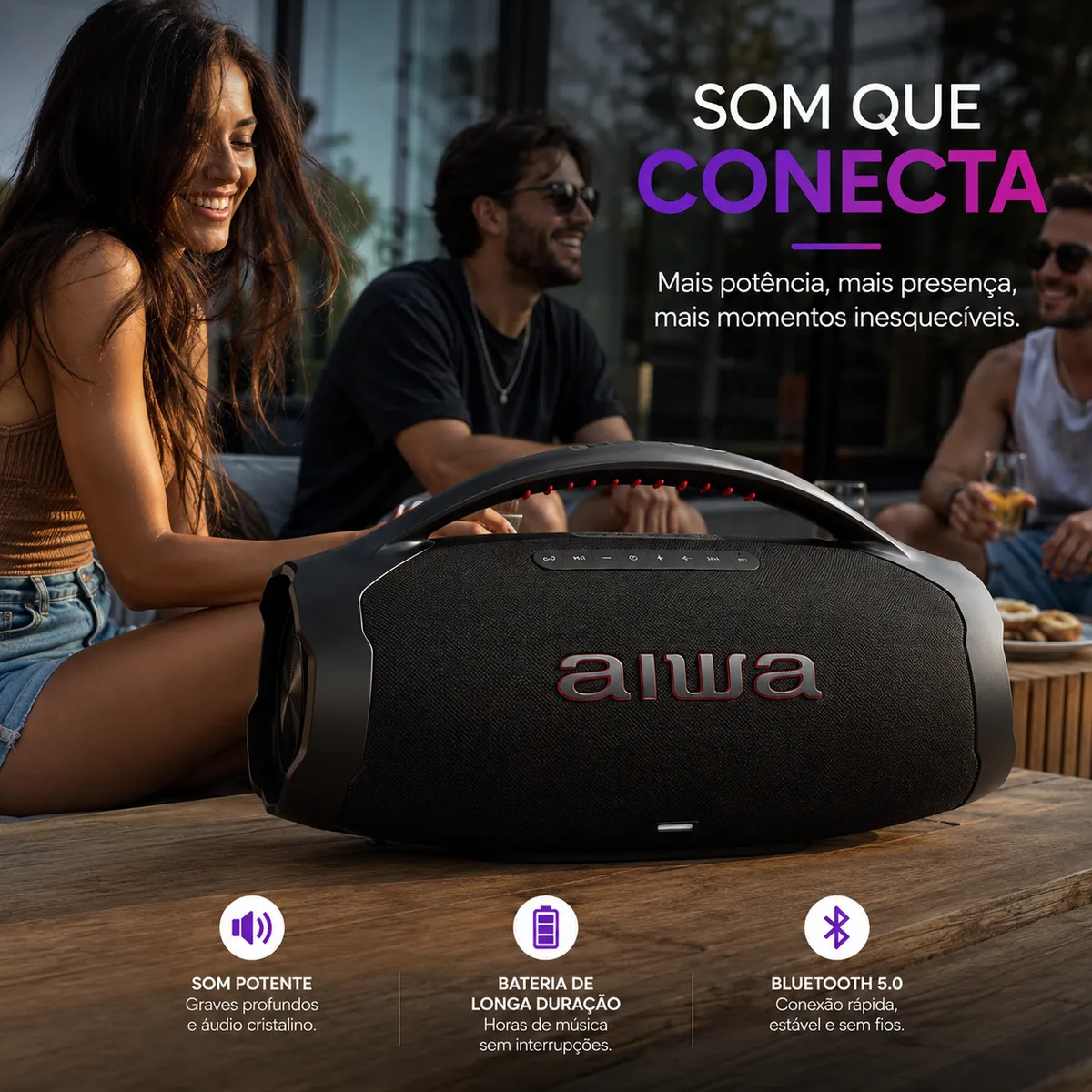 AIWA | Caixa de Som Bluetooth | Som Potente em Qualquer Lugar - 3